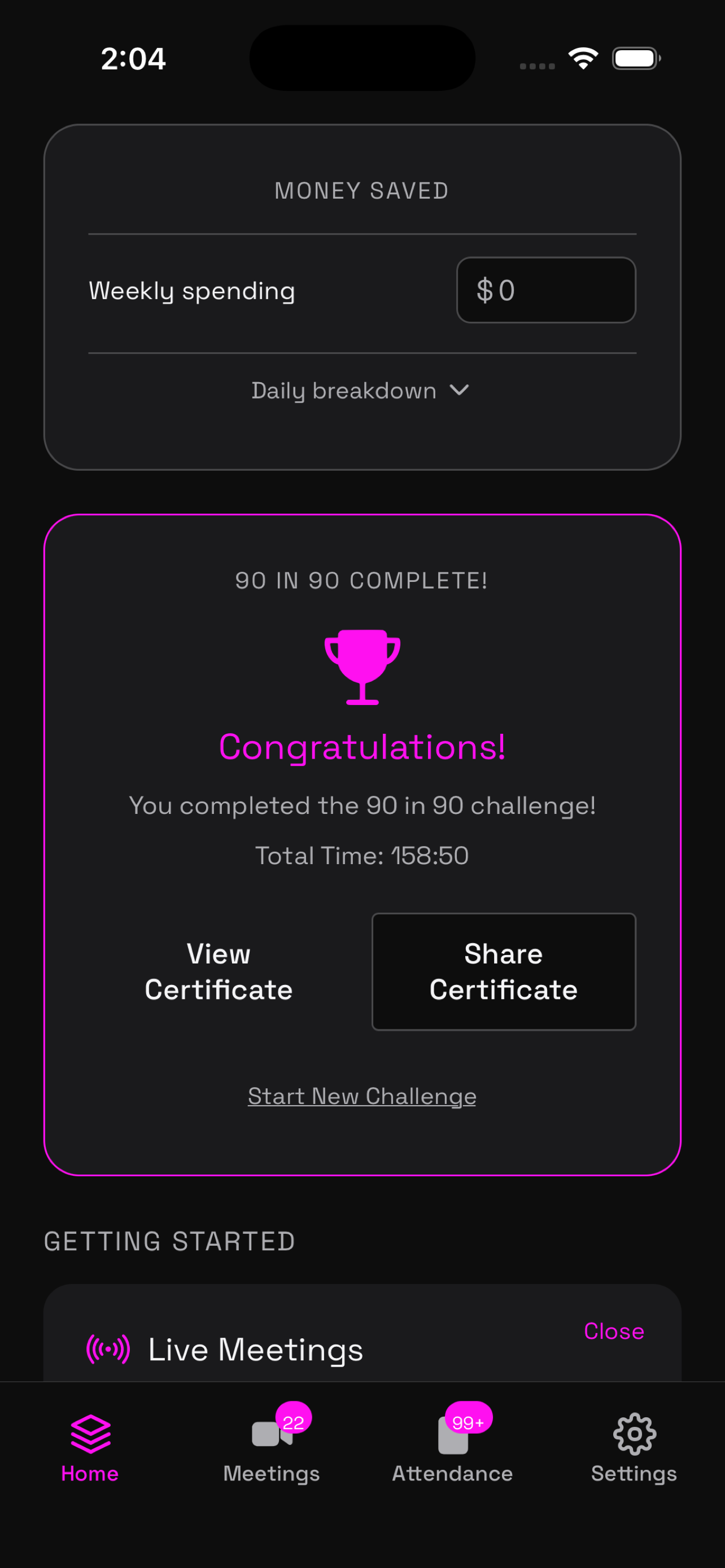Your progress, counted